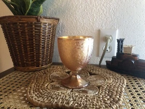 Jeannette Marigold Crackle Carnival Glass Goblet/Candy Dish - Picture 1 of 7