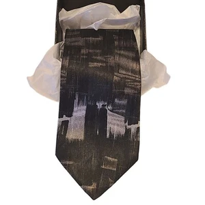 David Taylor Abstract Black & Gray Tie 4 x 59 inch - Picture 1 of 9