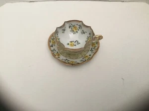 Napco Hand Painted Yellow Floral Tea Cup And Saucer Set (1DD239) - Picture 1 of 7