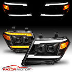 2009-2020 For Frontier LED DRL Switchback Sequential Signal Black Headlights