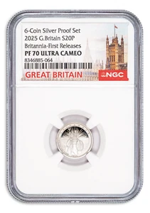 2025 20P Great Britain Silver 1/10 oz Proof Britannia NGC PF70 FR - 750 Minted! - Picture 1 of 4
