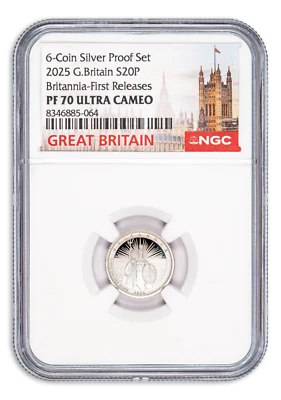 2025 20P Great Britain Silver 1/10 oz Proof Britannia NGC PF70 FR - 750 Minted! - Image 1 of 4