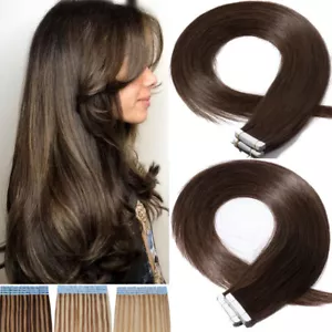 CLEARANCE Tape In Hair Extensions Full Skin Weft Remy Human Hair 50G 100G 150Gr - Picture 1 of 34