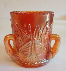 Soporte de palillo de dientes vintage Joe St. Claire caléndula carnaval vidrio tres cisnes - Imagen 1 de 6