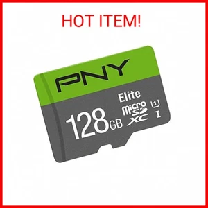 PNY 128GB Elite Class 10 U1 microSDXC Flash Memory Card - 100MB/s, Class 10, U1, - Picture 1 of 2