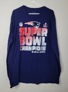 NFL New England Patriots Shirt super bowl 51 navy long sleeve sz XL fanatics - Picture 1 of 13