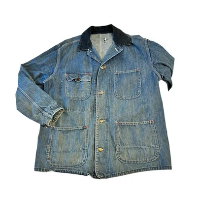 Vintage Sears Hercules Denim Chore Coat Jacket Mens Large Unlined 50s 60s JS - Image 1 of 4