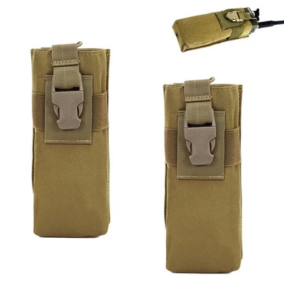Paquete de 2 bolsas tácticas Molle Radio Walkie Talkie Bolsa Cintura Soporte Botella de Agua Bolsa Foto 1 de 4