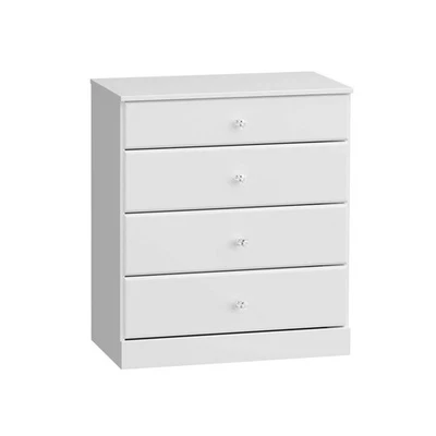 Prepac Astrid 4-Drawer Chest 30"W X36.25"H X16.5"D With Crystal Knobs In White - Image 1 of 4