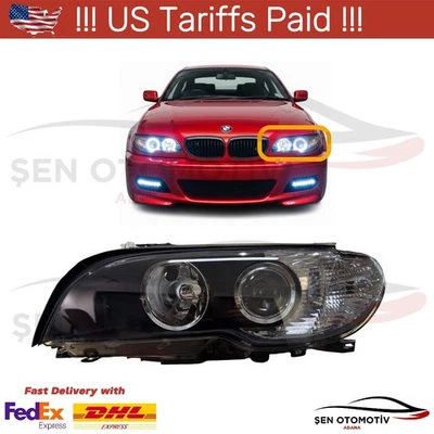 Headlights for BMW E46 Coupe 3 Series Projector Angel Eyes H7 Left 2003–2005 Foto 1 de 4