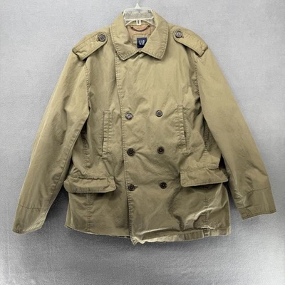 Chaquetón Gap vintage para hombre XL verde militar doble pecho solapa bolsillos forrados Foto 1 de 4