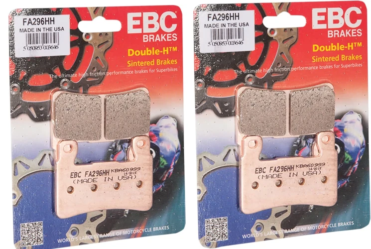 COPPIA PASTIGLIE EBC ANTE. FA296HH EBC per HONDA KAWASAKI HARLEY DAVIDSON HYOSUN - Immagine 1 di 3