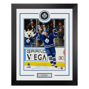 Mats Sundin Signed Toronto Maple Leafs Puck Logo 26x32 Frame - Foto 1 di 2