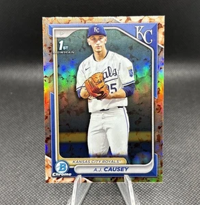 A.J. Causey 2024 Bowman Draft 1st Chrome #BDC-159 Popcorn Refractor (RC) Royals - Picture 1 of 3
