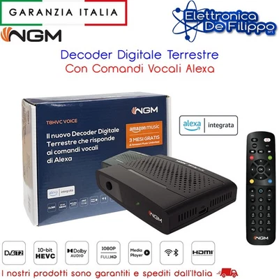 Decoder Digitale Terrestre DVB-T2 H265/HEVC Con USB e Telecomando - Immagine 1 di 4