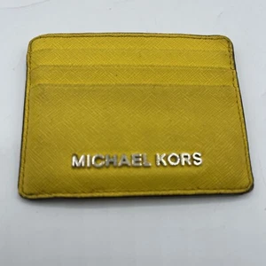 Michael Kors Jodie Travel ID Credit Card Holder Yellow Mini - Picture 1 of 9