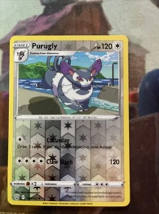 Pokemon PURUGLY 116/163 Battle Styles - Rev Holo - - MINT Pack Fresh - Picture 1 of 2