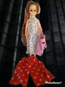 ORIGINAL 1969 VINTAGE IDEAL CRISSY GROWING HAIR DOLL Paisley Dress Extra Outfit! - Picture 1 of 5