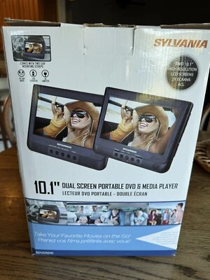 Sylvania SDVD1010 10.1" Dual Screen Portable DVD with USB Card Slot TESTED! - Image 1 of 4