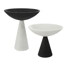 Uttermost Antithesis Marble Bowls, Set of 2, Black/White - 18012