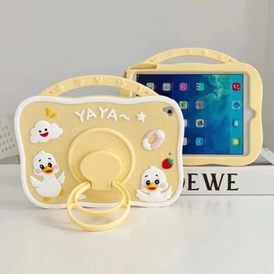 Yellow Ducking Pop Case Silicone Stand Cover For iPad 9.7 10.9 Pro 11 10.2 10.5 - Image 1 of 4