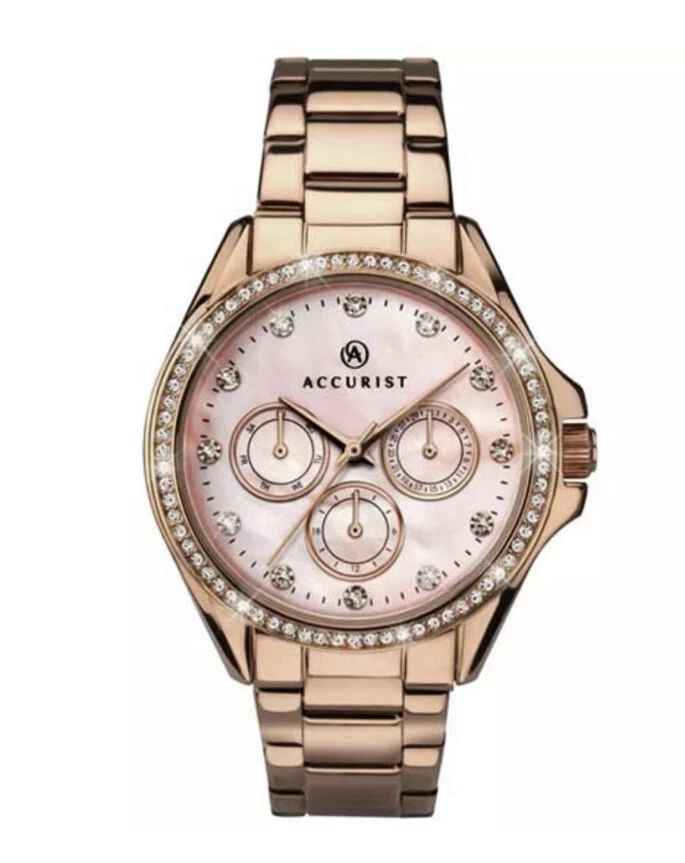 Reloj Accurist de acero inoxidable chapado en oro rosa para dama Foto 1 de 4
