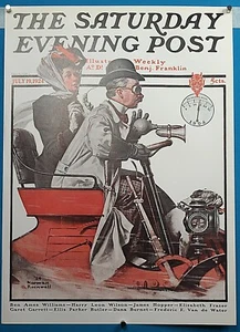 Norman Rockwell Saturday Evening Post Poster "Speeding Along" Print - Picture 1 of 1
