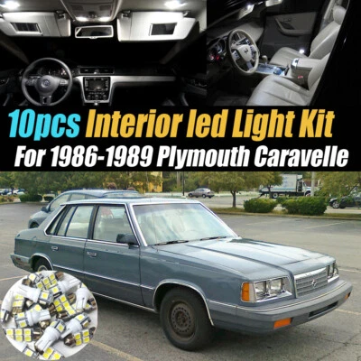 Kit de bombillas LED blancas interiores de coche de 10 piezas para Plymouth Caravelle 1986-1989 Foto 1 de 4