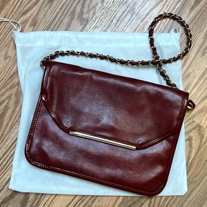 Ivanka Trump Cartera Imitación Cuero Cartera Bolso de Mano Rojo Oro Cadena con Bolso - Imagen 1 de 9