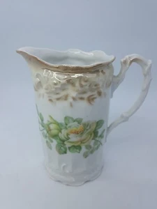 VINTAGE MILCHKÄNNCHEN/SAHNEKÄNNCHEN GELBE ROSEN GOLD GLANZ GERMANY - Bild 1 von 4