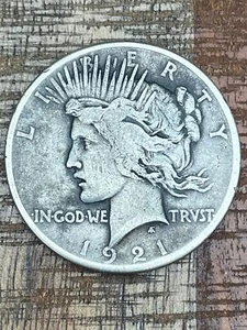 1921 US $1 Silver Peace Dollar Key Date - Picture 1 of 2