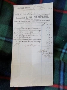 LLANYMYNECH SAMPSON POWYS NR OSWESTRY SHROPSHIRE ORIGINAL VINTAGE 1897 BILLHEAD - Picture 1 of 6