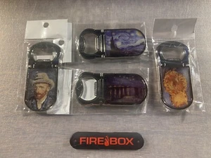 (4) Van Gogh Art Bottle Openers Starry Night Self Portrait - Stocking Stuffer - Picture 1 of 2