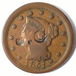 CONTRAESTAMPILLA DE CENTAVO GRANDE 1851 J.C. en muy buen estado - Imagen 1 de 2