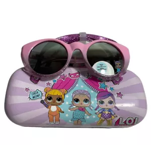 LOL Surprise Pink Sunglasses Ombre Glitter Purple Hard Case Set UV Protection - Picture 1 of 5
