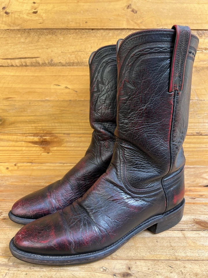 Botas de Vaquero Lucchese 2000 Marrón Oscuro Cuero Occidental Talla US 8 D Foto 1 de 4
