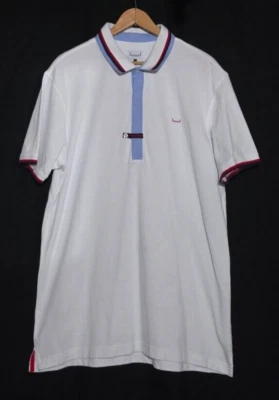 Polo Adolfo Dominguez SS - Blanco Rojo Azul - Talla L Foto 1 de 4