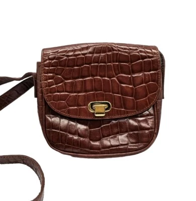 Vintage Talbots Small Crossbody Shoulder Bag Brown Leather - Image 1 of 4