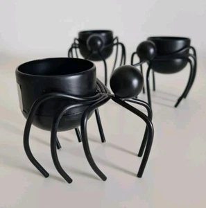 X3 Yankee Candle Spider Tealight Holders Metal Candle Holders Halloween Themed - Picture 1 of 10