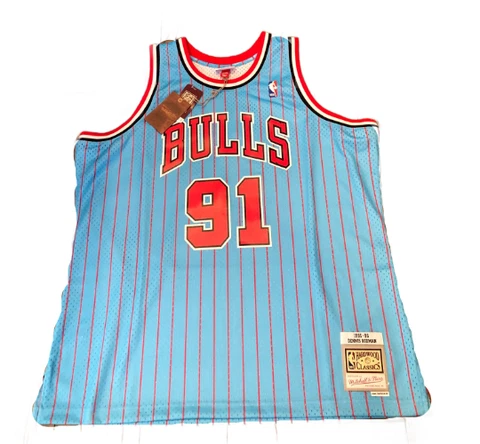 NWT #91 Dennis Rodman Chicago Bulls Mitchell & Ness Swingman 1995-96 XXL Jersey Cover