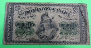 DOMINION of CANADA, 25 CENTS, P#8a, DC-1c, 1870 - Picture 1 of 2