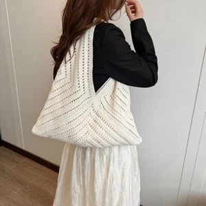 Handgemacht Schulter taschen häkeln Polyester Aushohle Handtasche Mädchen - Bild 1 von 15