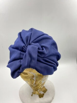 Casquette de bain vintage | bonnet de bain vintage | turban bleu | turban ble... - Photo 1/4