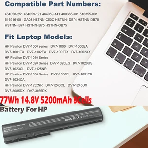 ✅Battery For HP Pavilion DV7 DV8 HDX18 Series 480385-001 464059-141 HSTNN-IB75✅ - Picture 1 of 12