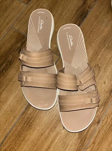 Clarks Cloudsteppers Breeze Piper Sandals Women's Sz 12 Warm Beige - Picture 1 of 6