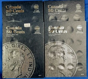 4 carpetas diferentes de medio (50 centavos) de Canadá 1902-2013 - Whitman - totalmente nuevas - Imagen 1 de 1