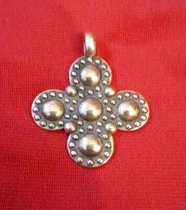 ZURÜCKGENOMMEN James Avery Sterlingsilber Perlen griechisches Kreuz Anhänger - Bild 1 von 4