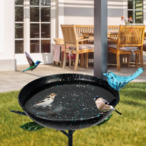 Outdoor Garden Bird Bath Metal Bird Baths Cast Iron Birdbath with Metal Stake Ta