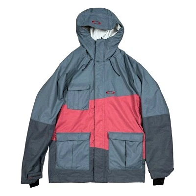 Chaqueta de snowboard aislante Oakley Cottage para hombre talla M gris medio/rojo Foto 1 de 4