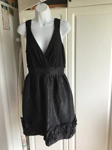 New Women’s Max and Cleo Cocktail dress size 8 Black Ruched Floral Designs - Picture 1 of 8